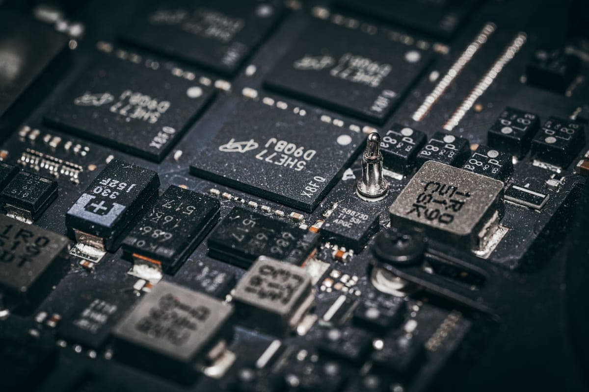 Close detail of electronic components